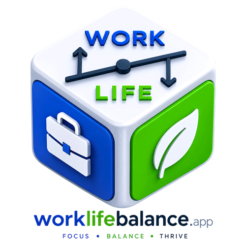 Personal Work-Life Balance App Tracker Wellness Wheel Logo